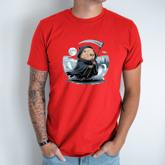 Unisex marškinėliai su spauda „Capybara Death“ - Image 5