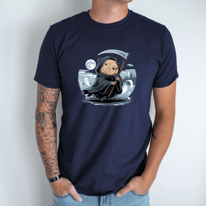 Unisex marškinėliai su spauda „Capybara Death“ - Image 2