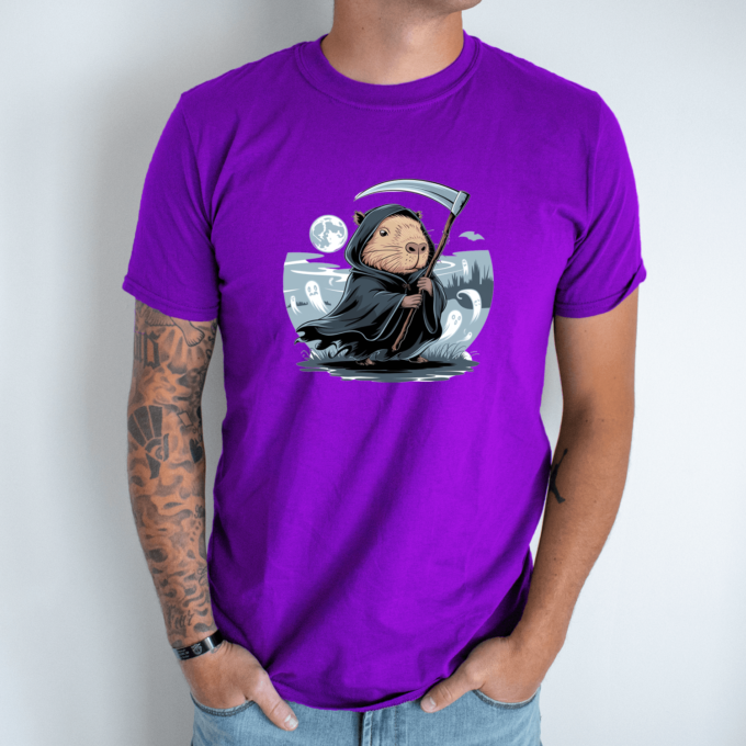Unisex marškinėliai su spauda „Capybara Death“ - Image 3