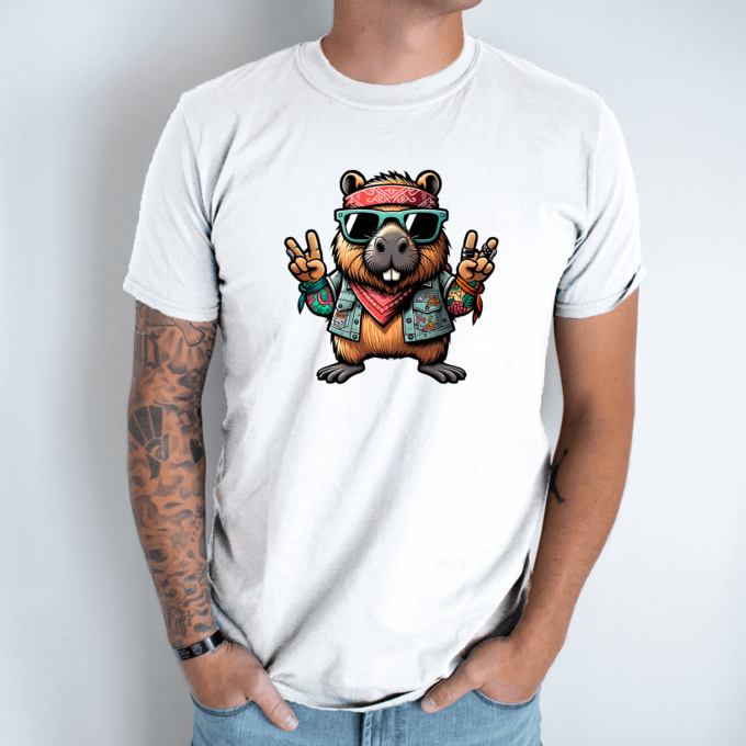 Unisex marškinėliai su spauda „Capybara taika“