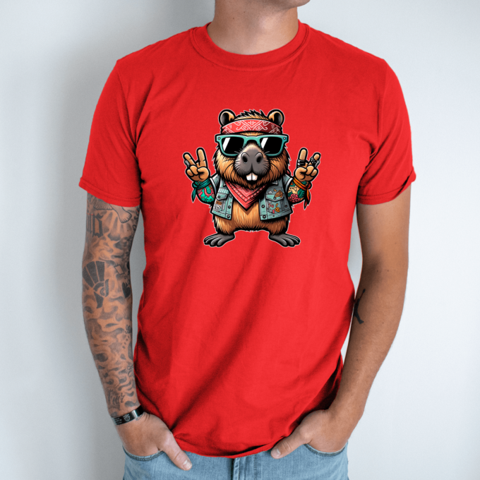 Unisex marškinėliai su spauda „Capybara taika“ - Image 11