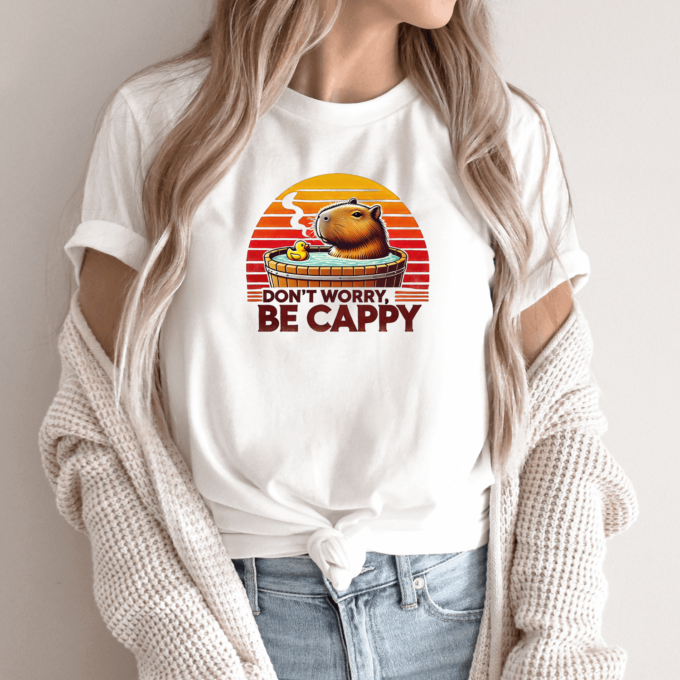 Unisex marškinėliai su spauda „Dont worry, be cappy“ - Image 2