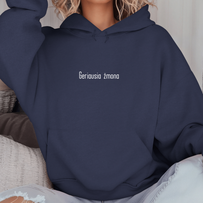 Unisex džemperis su spauda „Geriausias žmona“