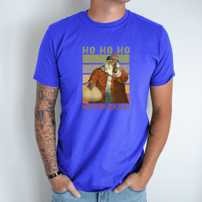 Unisex marškinėliai su spauda „HO HO HO madafaka“ - Image 4