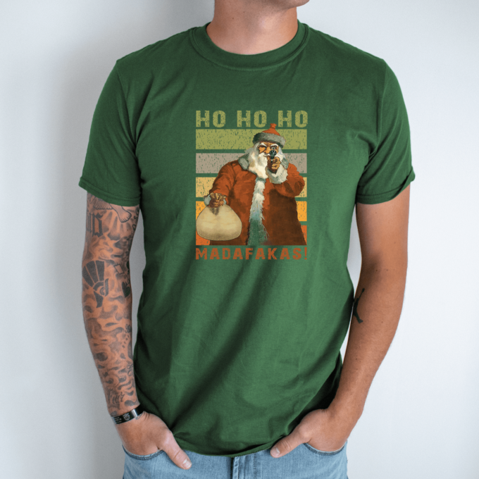 Unisex marškinėliai su spauda „HO HO HO madafaka“ - Image 2
