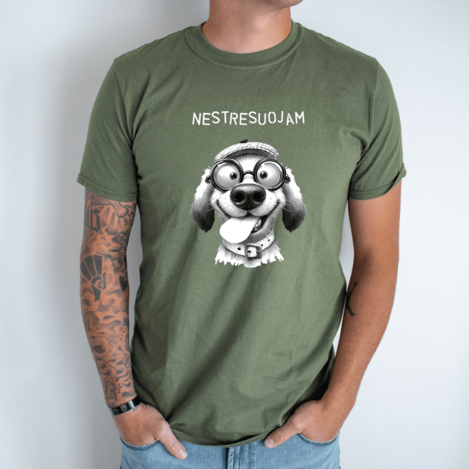 Unisex marškinėliai su spauda „Inteligentas šuo“ - Image 4