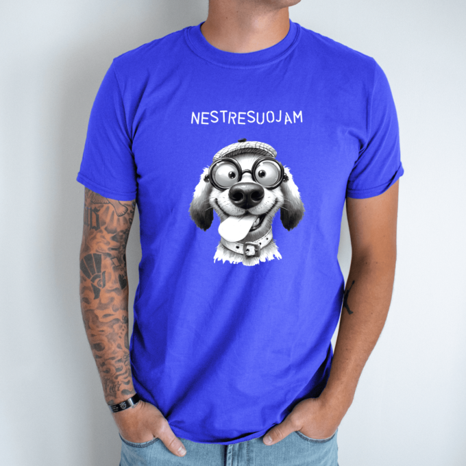 Unisex marškinėliai su spauda „Inteligentas šuo“ - Image 3