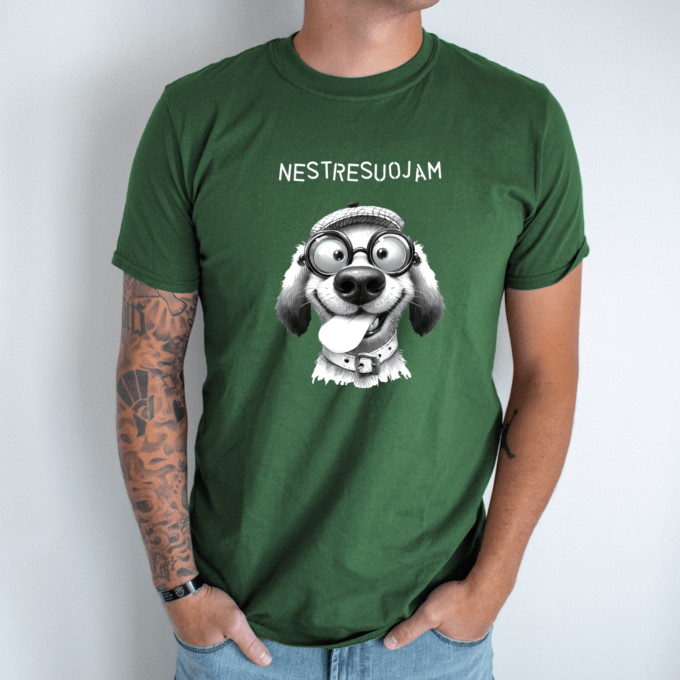 Unisex marškinėliai su spauda „Inteligentas šuo“ - Image 2