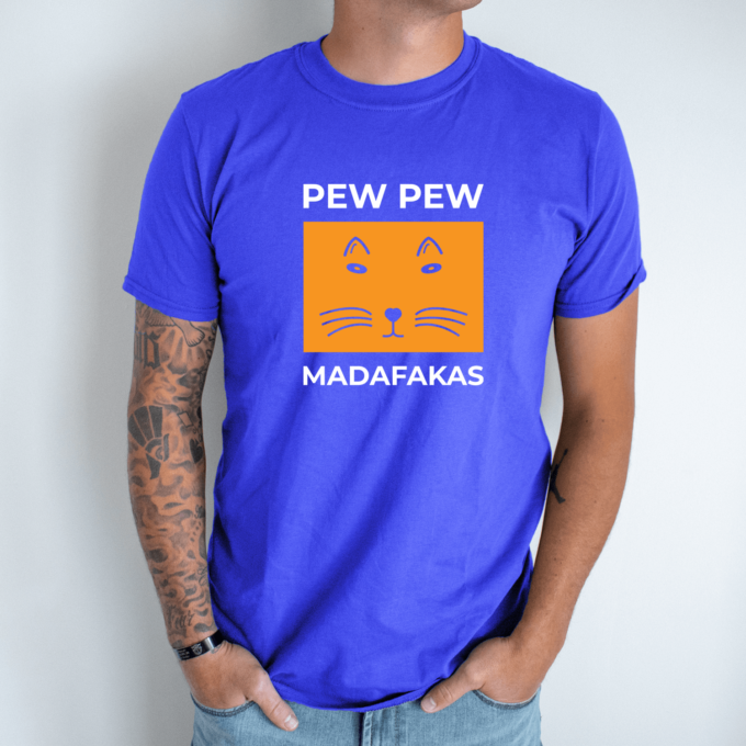 Unisex marškinėliai su spauda „Įtartinas katinas “ - Image 5