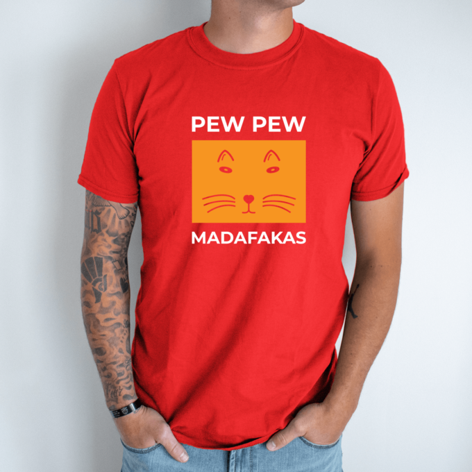 Unisex marškinėliai su spauda „Įtartinas katinas “ - Image 4