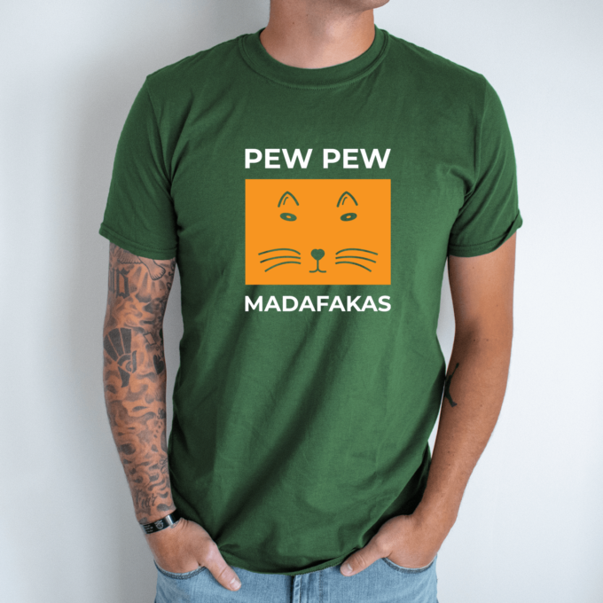 Unisex marškinėliai su spauda „Įtartinas katinas “ - Image 2