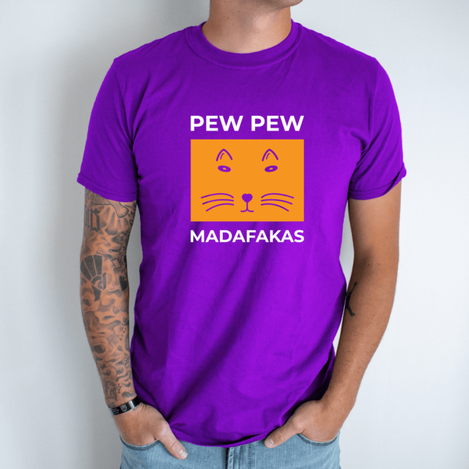 Unisex marškinėliai su spauda „Įtartinas katinas “ - Image 7