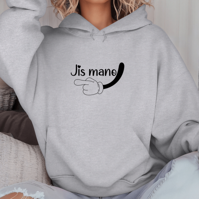 Unisex džemperis su spauda „Jis mano“
