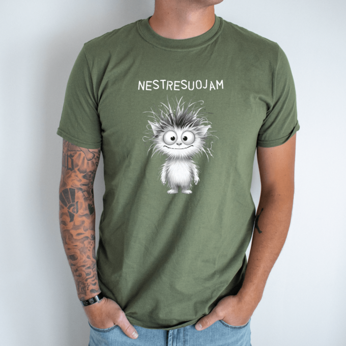 Unisex marškinėliai su spauda „Nestresuojam“ - Image 6