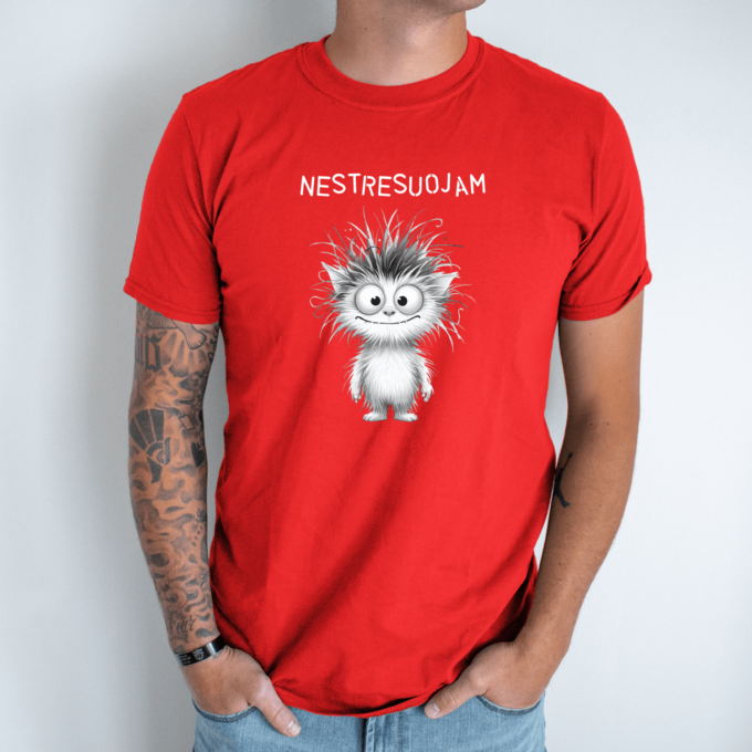 Unisex marškinėliai su spauda „Nestresuojam“ - Image 3