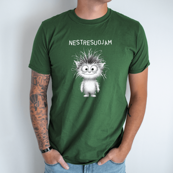 Unisex marškinėliai su spauda „Nestresuojam“ - Image 2
