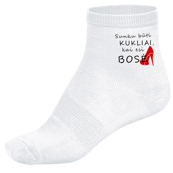 Kojinės su spauda „Sunku būti kukliai ,kai esi bosė“ - Image 4