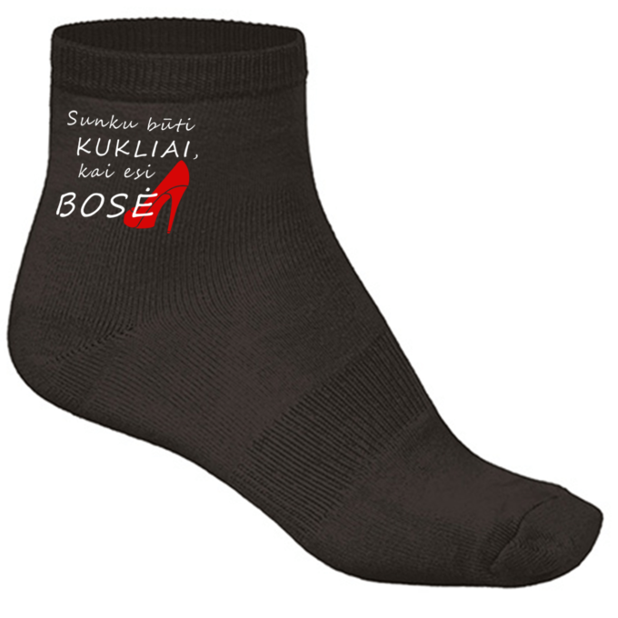 Kojinės su spauda „Sunku būti kukliai ,kai esi bosė“ - Image 3