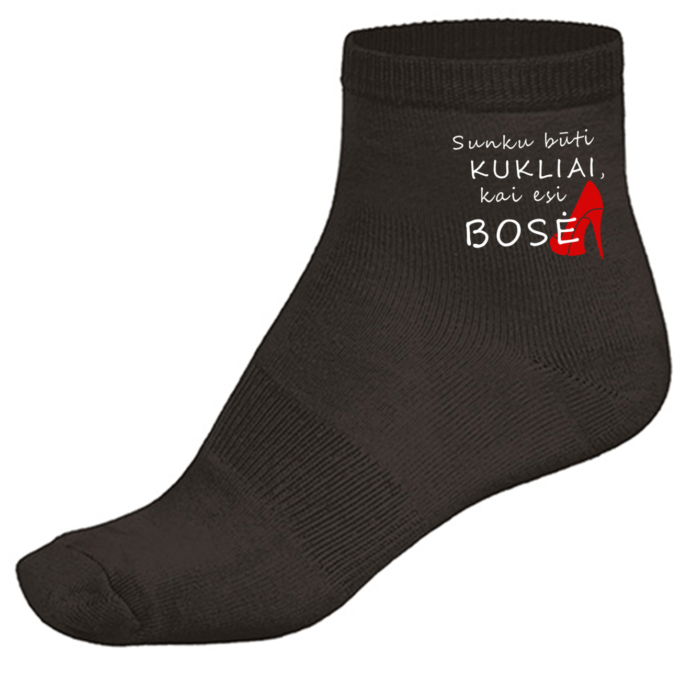 Kojinės su spauda „Sunku būti kukliai ,kai esi bosė“ - Image 2