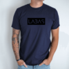 Unisex marškinėliai su spauda „Juodas užrašas LABAS“ - Image 4