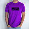 Unisex marškinėliai su spauda „Juodas užrašas LABAS“ - Image 3