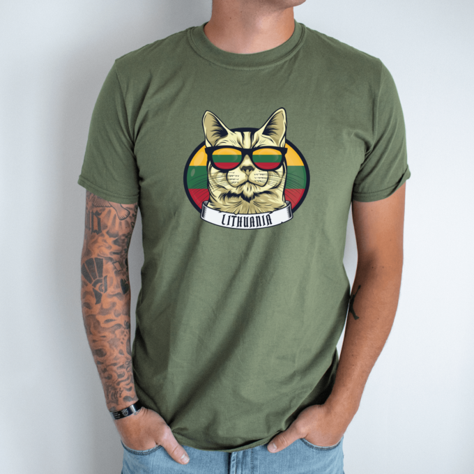 Unisex marškinėliai su spauda „Lietuvos Katinas“ - Image 12