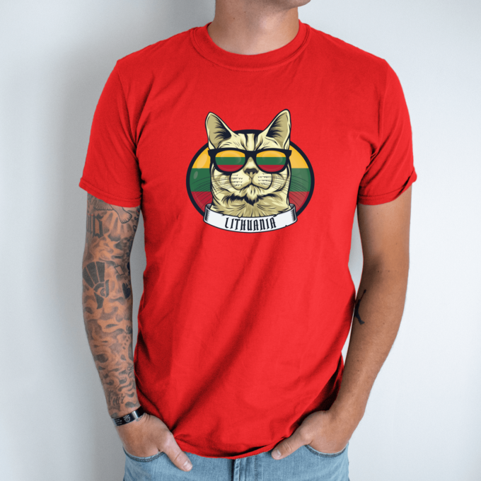 Unisex marškinėliai su spauda „Lietuvos Katinas“ - Image 9