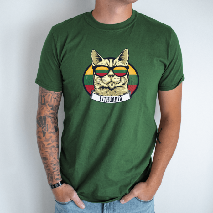 Unisex marškinėliai su spauda „Lietuvos Katinas“ - Image 8