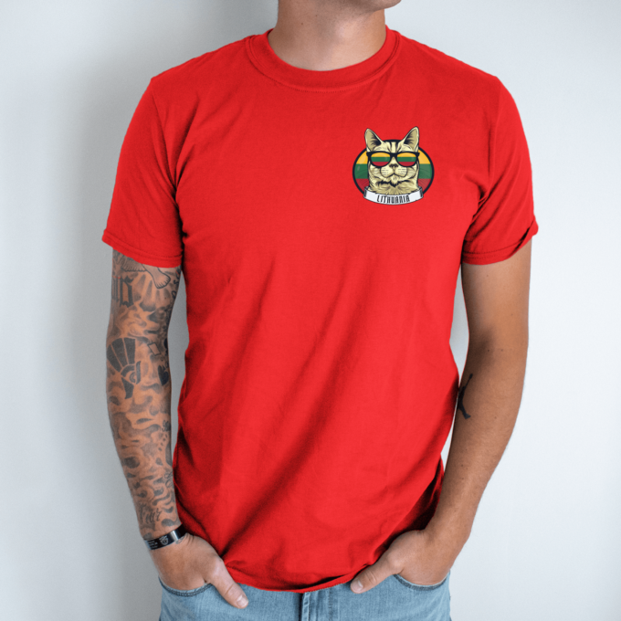 Unisex marškinėliai su spauda „Lietuvos katinėlis“ - Image 3