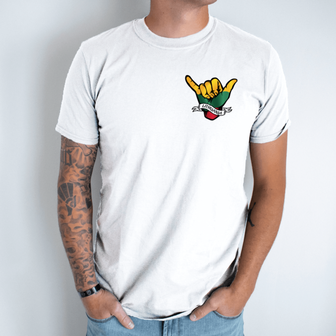 Unisex marškinėliai su spauda „Ranka“ - Image 8