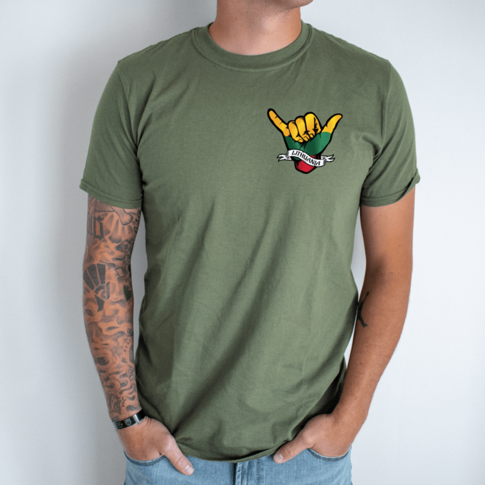 Unisex marškinėliai su spauda „Ranka“ - Image 7