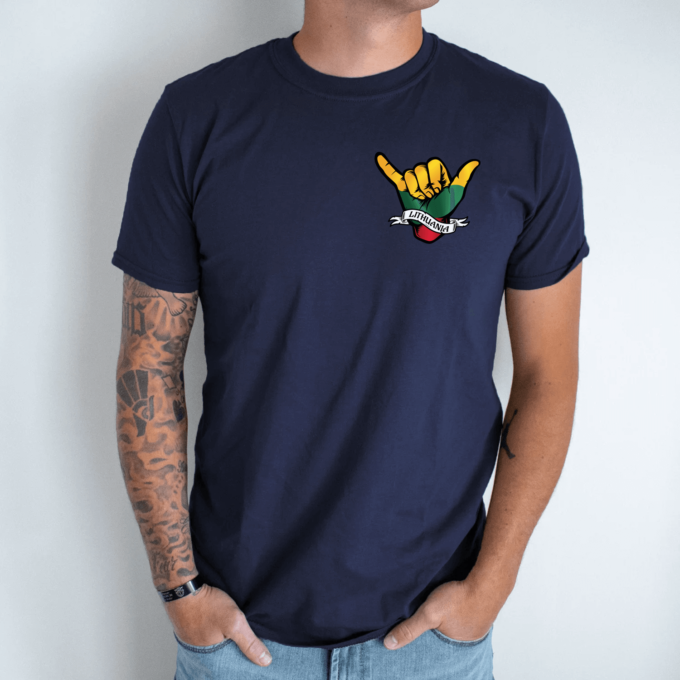 Unisex marškinėliai su spauda „Ranka“ - Image 4