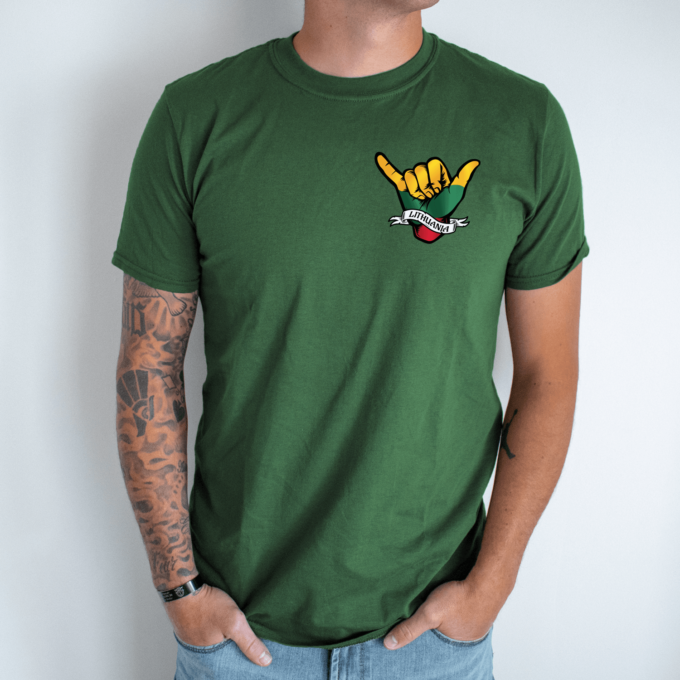 Unisex marškinėliai su spauda „Ranka“ - Image 3