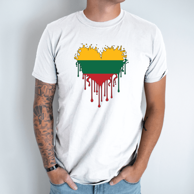 Unisex marškinėliai su spauda „Lietuvos širdis“