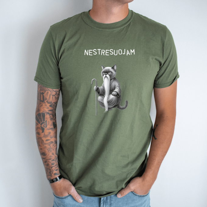 Unisex marškinėliai su spauda „Meistras katinas“ - Image 6