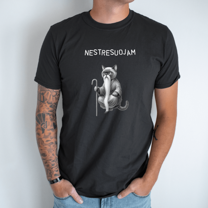 Unisex marškinėliai su spauda „Meistras katinas“ - Image 5