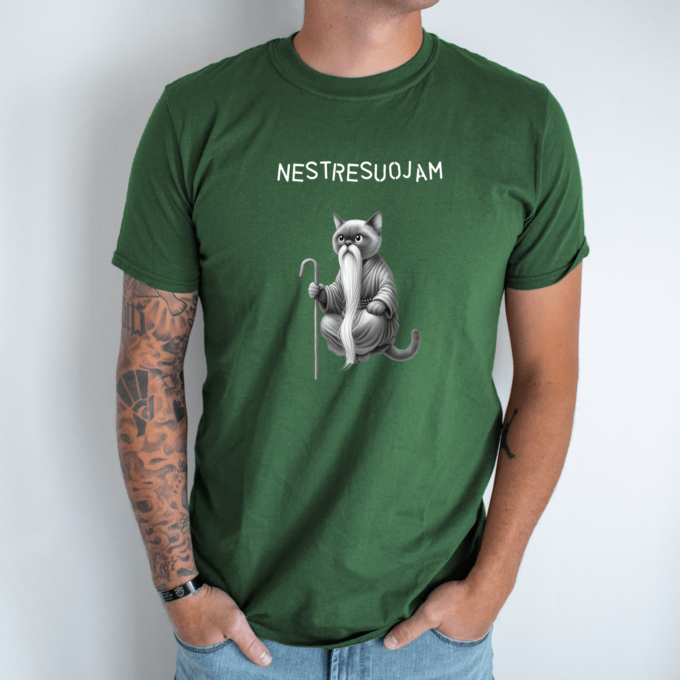 Unisex marškinėliai su spauda „Meistras katinas“ - Image 2