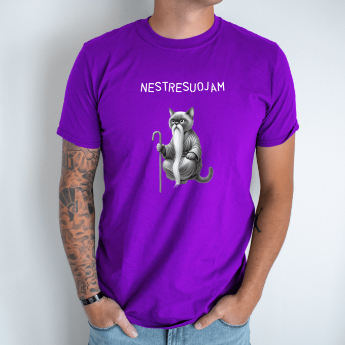 Unisex marškinėliai su spauda „Meistras katinas“ - Image 7