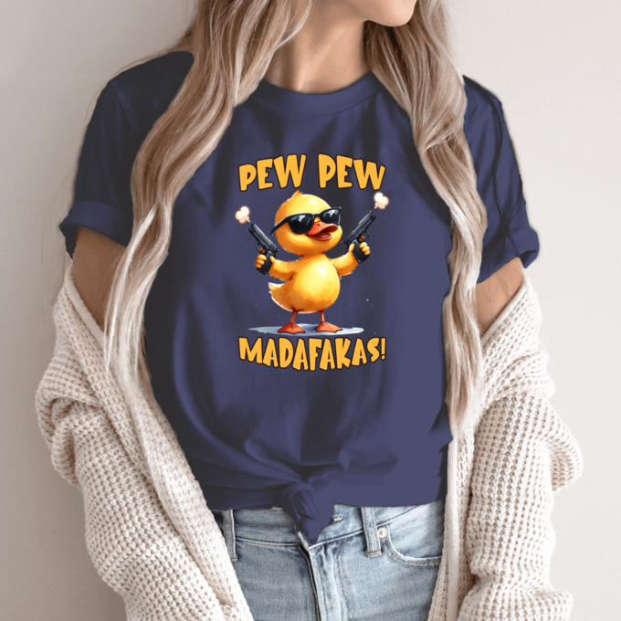 Unisex marškinėliai su spauda „Ančiukas Madafakas“ - Image 10