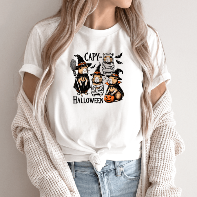 Unisex marškinėliai su spauda „Capy Halloween“ - Image 2