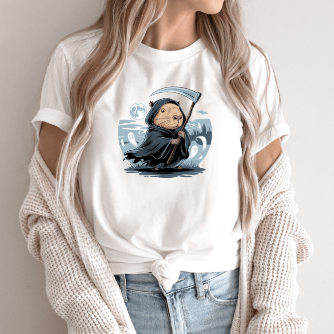 Unisex marškinėliai su spauda „Capybara Death“ - Image 11
