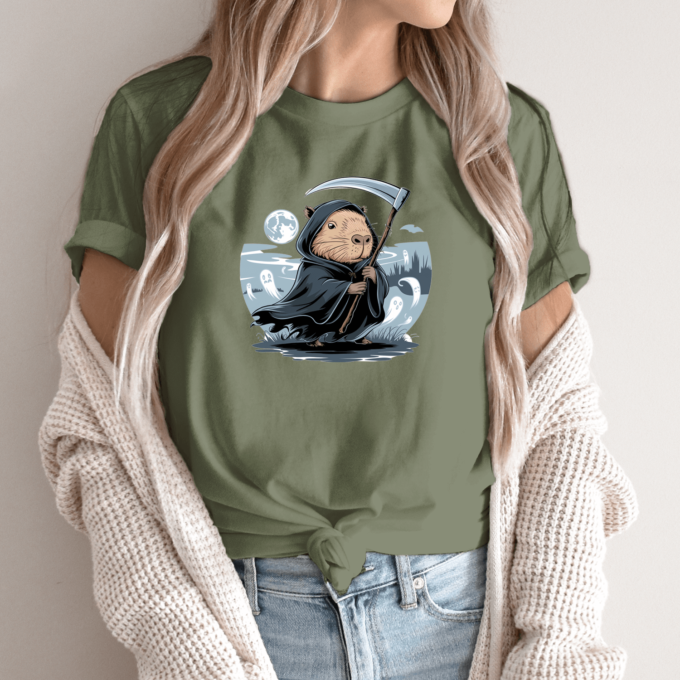 Unisex marškinėliai su spauda „Capybara Death“ - Image 9