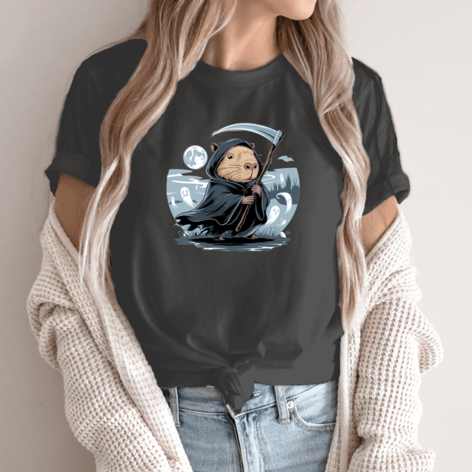 Unisex marškinėliai su spauda „Capybara Death“ - Image 10