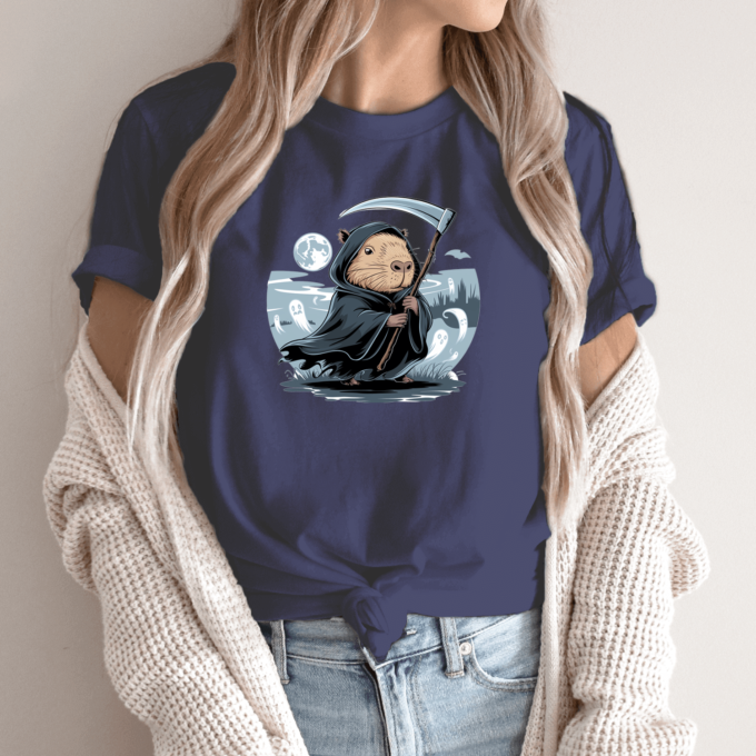 Unisex marškinėliai su spauda „Capybara Death“ - Image 12