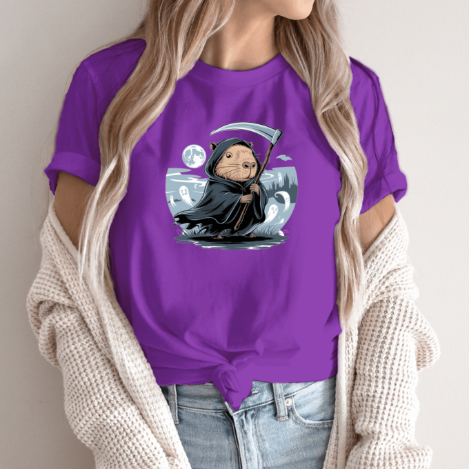 Unisex marškinėliai su spauda „Capybara Death“ - Image 13
