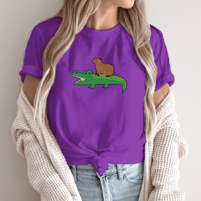 Unisex marškinėliai su spauda „Capybara valdovas“ - Image 14