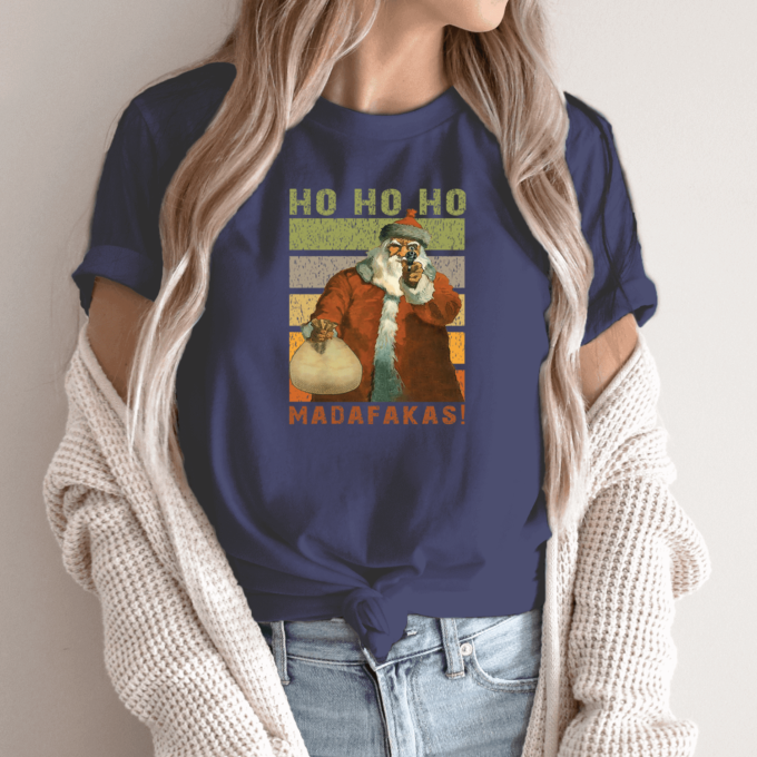Unisex marškinėliai su spauda „HO HO HO madafaka“ - Image 9