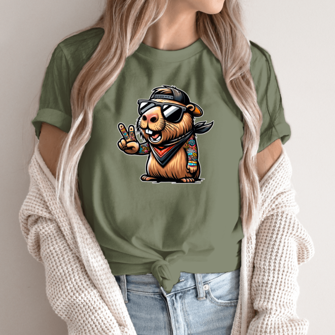 Unisex marškinėliai su spauda „Capybara cool“ - Image 12