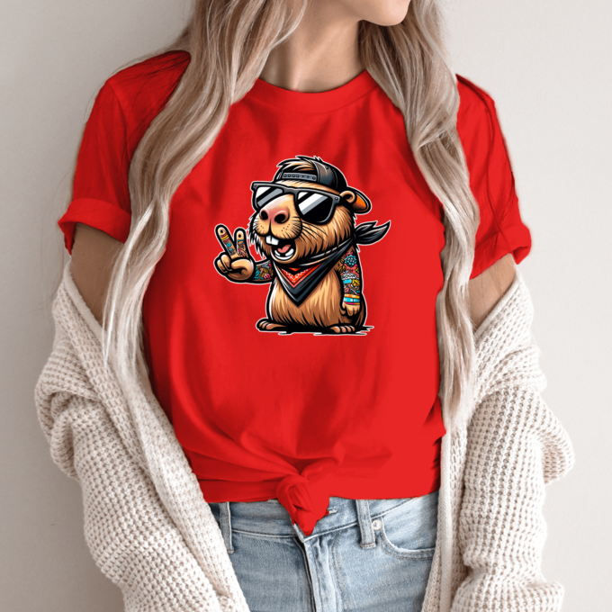 Unisex marškinėliai su spauda „Capybara cool“ - Image 10