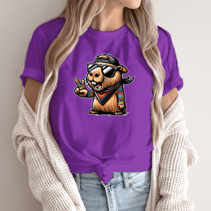 Unisex marškinėliai su spauda „Capybara cool“ - Image 14